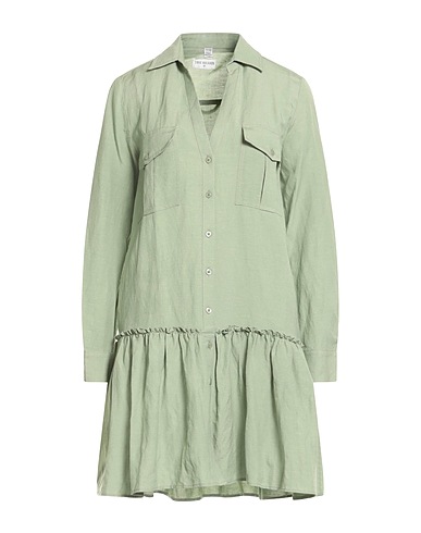 TRUE RELIGION Hemdkleid Salbeigrün 55% Leinen, 45% Viskose