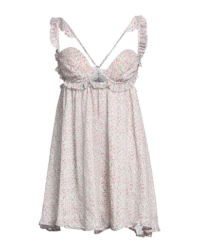 FOR LOVE & LEMONS Kurzes Kleid Elfenbein 100% Recyceltes Polyester