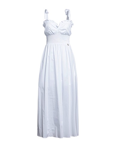 BLUGIRL Long dress White 65% Cotton, 32% Polyamide, 3% Elastane