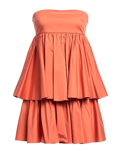 ACTUALEE Short dress Rust 97% Cotton, 3% Elastane