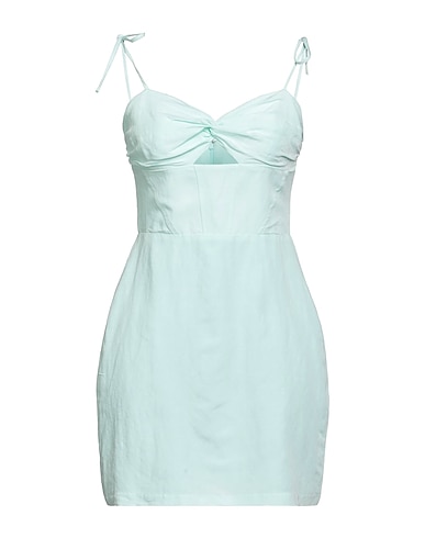 AMANDA UPRICHARD Short dress Light green 65% Rayon, 35% Linen