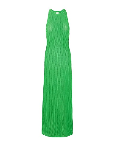 8 by YOOX Long dress ORGANIC COTTON OPEN WORK LONG DRESS
 Green 100% Organic cotton