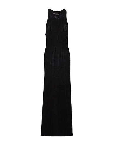8 by YOOX Vestido de tubo ORGANIC COTTON OPEN WORK LONG DRESS
 Negro 100% Algodón orgánico