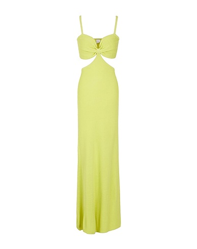 8 by YOOX Long dress KNITTED MIDI DRESS WITH CUT OUT DETAIL
 Lime green 65% Rayon, 35% Polyamide