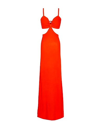 8 by YOOX Vestito estivo KNITTED MIDI DRESS WITH CUT OUT DETAIL
 Arancione 65% Rayon, 35% Poliammide