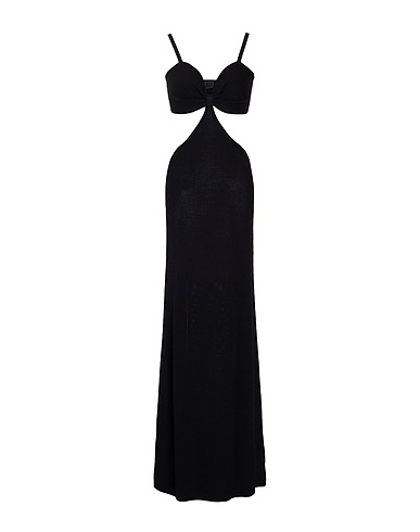 8 by YOOX Vestito estivo KNITTED MIDI DRESS WITH CUT OUT DETAIL
 Nero 65% Rayon, 35% Poliammide