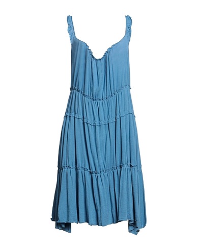 GALLIANO Midi dress Pastel blue 100% Cotton