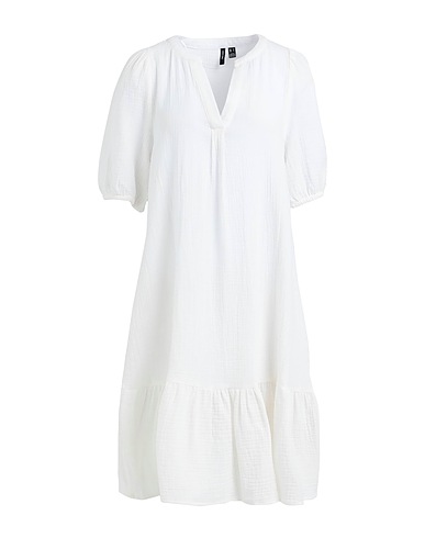 VERO MODA Short dress White 100% Cotton