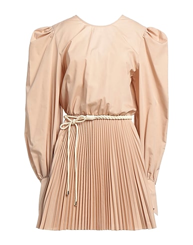 FEDERICA TOSI Short dress Sand 65% Polyester, 35% Cotton