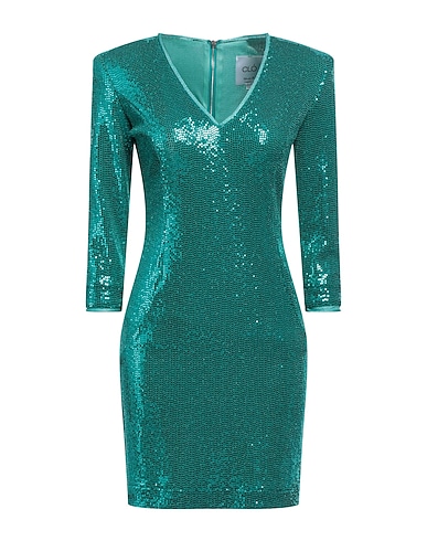 CLÓ by CLAUDIA B. Sheath dress Deep teal 87% Nylon, 7% Metallic fiber, 6% Elastane