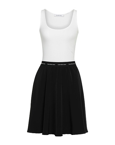 CALVIN KLEIN JEANS Short dress White 92% Modal, 8% Elastane