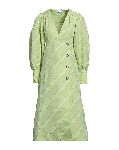 GANNI Midi dress Light green 100% Recycled polyester