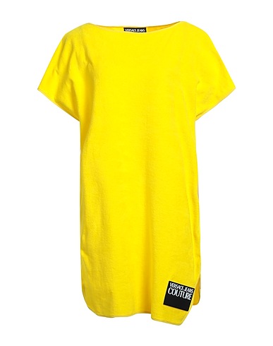 VERSACE JEANS COUTURE Kurzes Kleid Gelb 100% Baumwolle