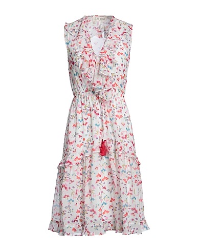 SALONI Robe mi-longue Blanc 100% Polyester
