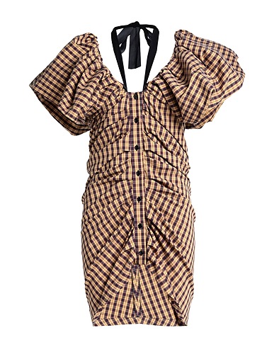 PHILOSOPHY di LORENZO SERAFINI Shirt dress Camel 80% Cotton, 16% Polyamide, 4% Elastane
