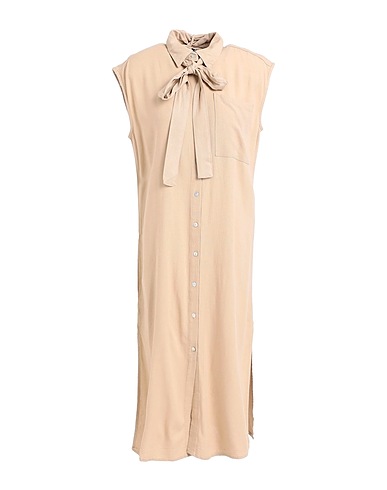 VERO MODA Vestito chemisier Sabbia 55% Viscosa EcoVero™, 45% Lino