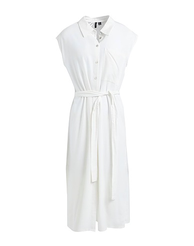 VERO MODA Hemdkleid Weiß 55% Viskose EcoVero™, 45% Leinen