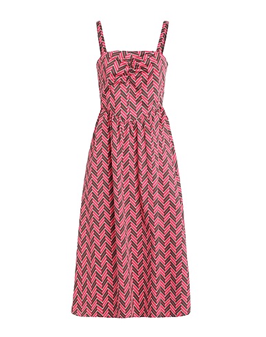 MAX&Co. x DURO OLOWU Vestito estivo Fucsia 97% Cotone, 3% Elastan