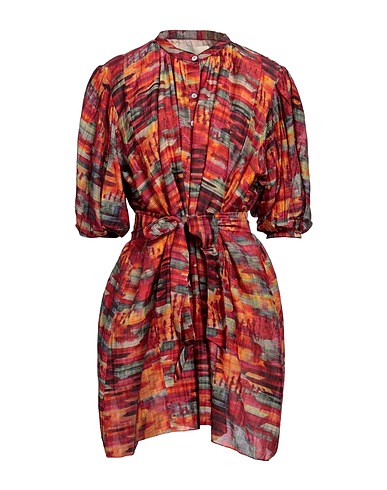 CHUFY Shirt dress Red 80% Cotton, 20% Silk