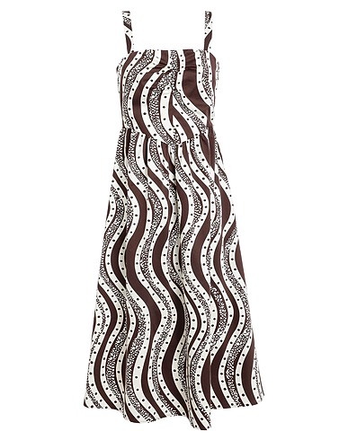 MAX&Co. x DURO OLOWU Midi dress Chocolate brown 97% Cotton, 3% Elastane
