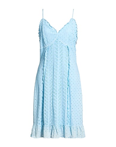 GUESS Midi dress Sky blue 100% Cotton