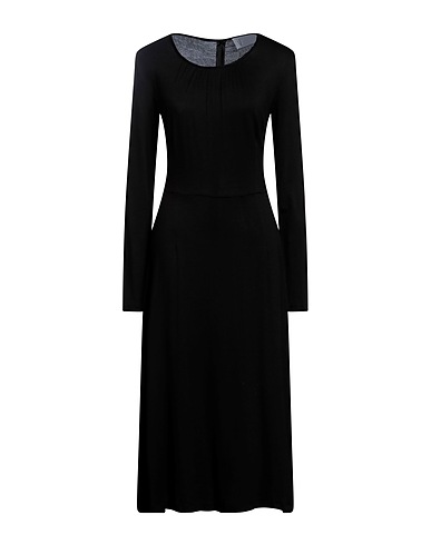 VIRNA DRÒ Midi dress Black 93% Viscose, 7% Elastane