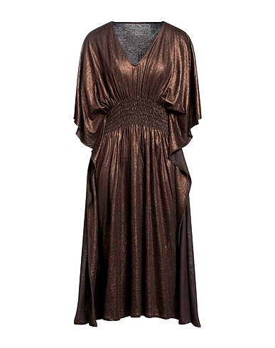MAJESTIC FILATURES Elegant dress Bronze 94% Linen, 6% Elastane