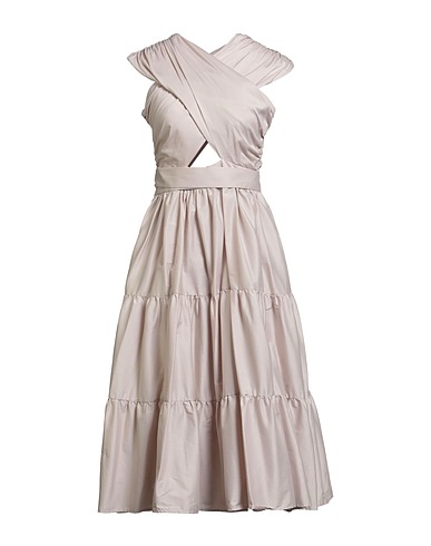 ANNARITA N Midi dress Light grey 79% Cotton, 18% Nylon, 3% Elastane