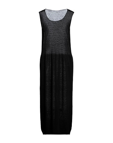 LIVIANA CONTI Midi dress Black 87% Linen, 13% Polyamide