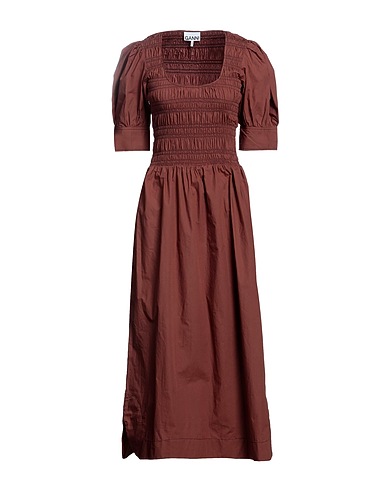 GANNI Long dress Brown 100% Organic cotton
