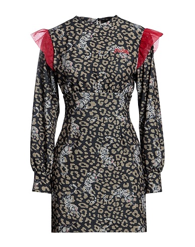 GAëLLE Paris Short dress Khaki 95% Polyester, 5% Elastane