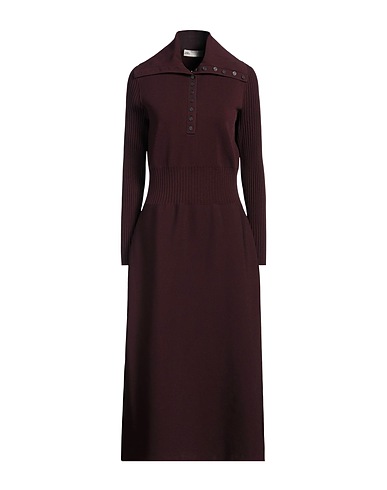 TORY BURCH Midi dress Burgundy 65% Viscose, 20% Nylon, 13% Polyester, 2% Elastane