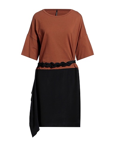 PIERANTONIO GASPARI Midi dress Tan 95% Cotton, 5% Elastane, Acetate, Silk