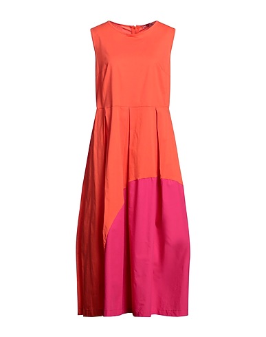 ROSÉ A POIS Robe mi-longue Orange 98% Coton, 2% Élasthanne