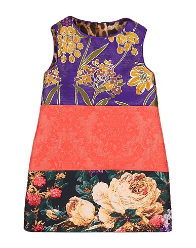 DOLCE&GABBANA Vestido para bebé  Purple 46% Polyester, 19% Silk, 13% Metallic Polyester, 11% Acetate, 11% Cotton