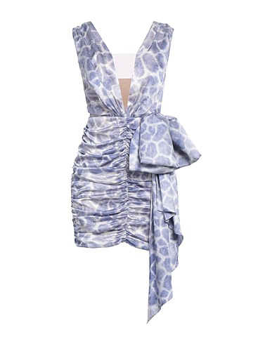 ELISABETTA FRANCHI Short dress Light blue 100% Silk, Polyamide