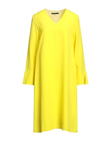 BRIAN DALES Midi-Kleid Gelb 69% Acetat, 31% Seide