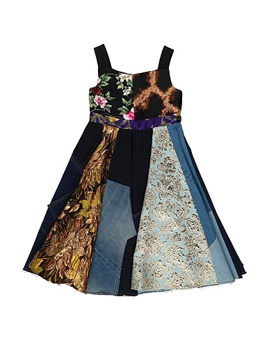 DOLCE&GABBANA Denim dress Blue 42% Cotton, 42% Polyester, 9% Synthetic fibers, 4% Silk, 3% Metallic fiber