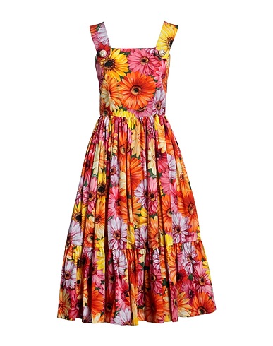 DOLCE&GABBANA Midi dress Orange 100% Cotton