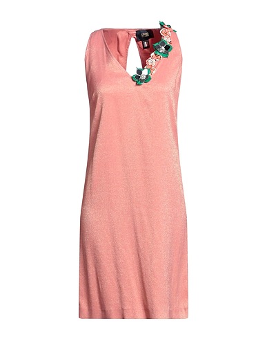 CAVALLI CLASS Short dress Salmon pink 84% Acetate, 10% Viscose, 3% Polyamide, 3% Polyester