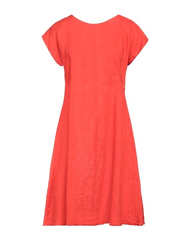 ROSSOPURO Midi dress Orange 100% Linen
