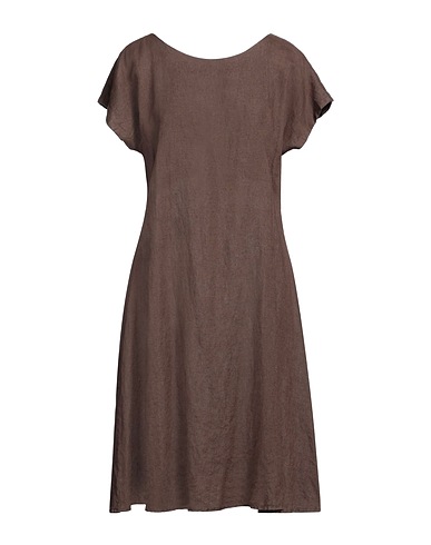 ROSSOPURO Midi dress Dark brown 100% Linen