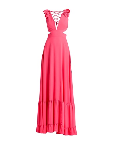 SALVO MARTORANA Langes Kleid Koralle 97% Polyester, 3% Elastan