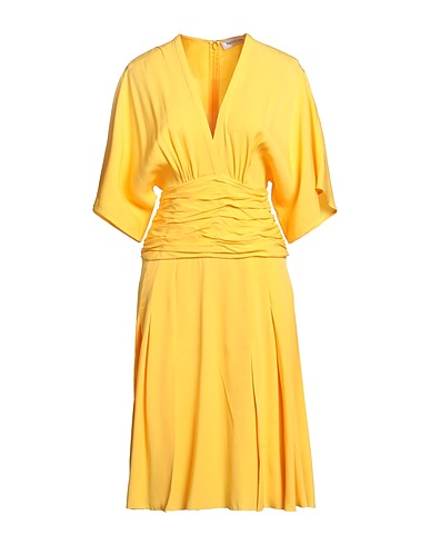 RAQUEL DINIZ Midi dress Yellow 78% Acetate, 22% Viscose