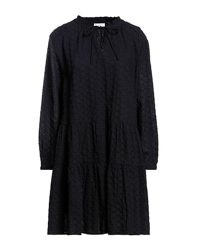 FLOWERS FOR FRIENDS Short dress Black 100% Cotton