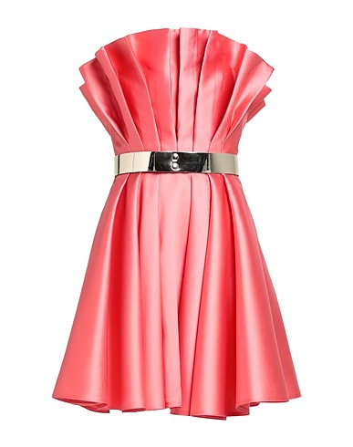 SIMONA CORSELLINI Pleated dress Coral 100% Polyester