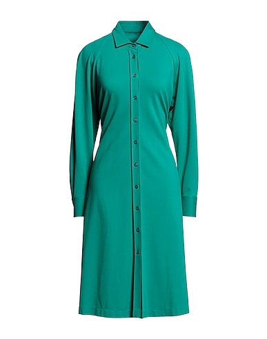 CALIBAN Midi dress Emerald green 60% Viscose, 35% Polyamide, 5% Elastane