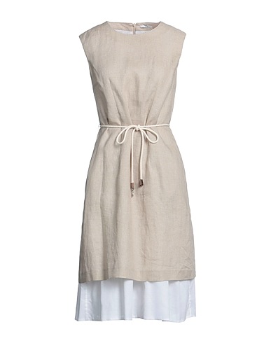 PESERICO Midi dress Beige 100% Linen