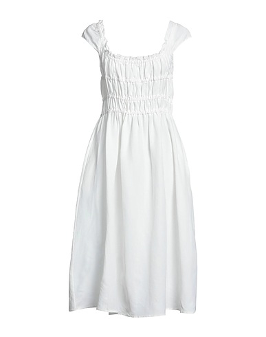 LIVIANA CONTI Midi dress White 57% Viscose, 43% Linen