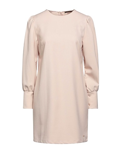 YES ZEE by ESSENZA Short dress Beige 75% Polyester, 20% Viscose, 5% Elastane
